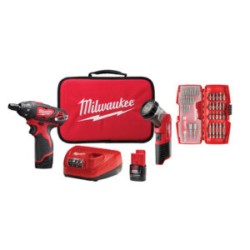 2482-22 MILWAUKEE ELEC TOOL 2482-22 M12 12 12 12V inalámbrico iones de litio 2 herramientas Combo Kit con juego de puntas