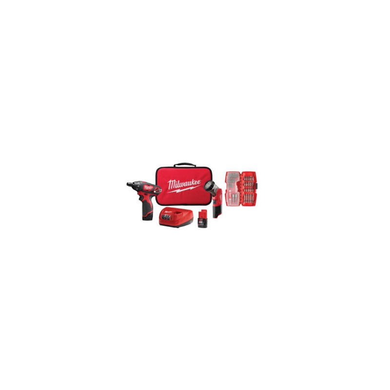 2482-22 MILWAUKEE ELEC TOOL 2482-22 M12 12 12 12V inalámbrico iones de litio 2 herramientas Combo Kit con juego de puntas